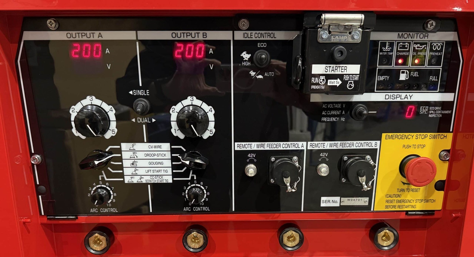 Shindaiwa welding generator control panel
