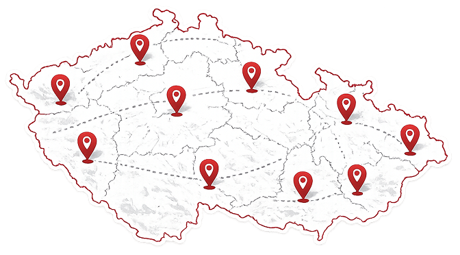 Map of Czech Republic service coverage